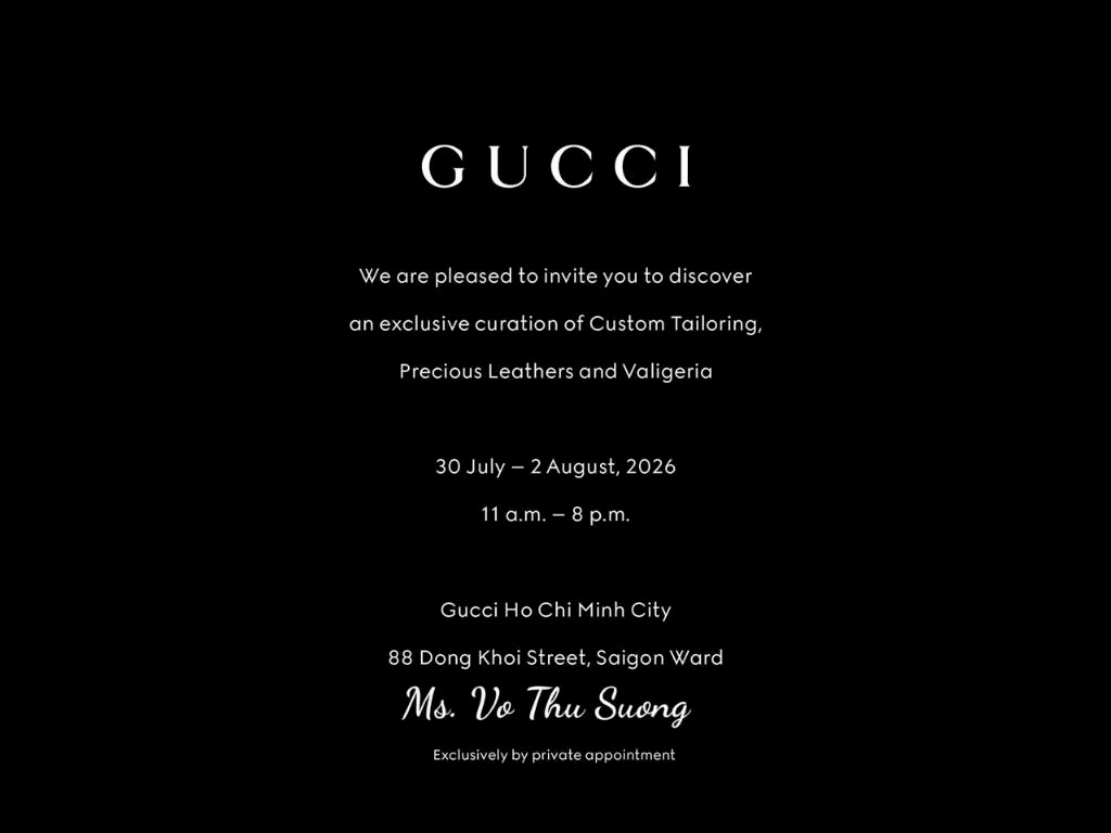 Hoa hậu Võ Thu Sương nhận lời mời trải nghiệm dịch vụ Made To Measure độc quyền từ Gucci tại TP.HCM