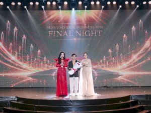 Hoa hậu Võ Thu Sương cùng Hoa khôi Bảo Ngọc tri ân nhà tài trợ vàng tại Miss Universe Business 2026