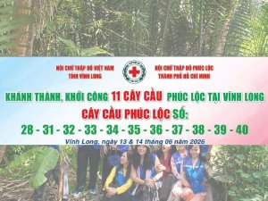 Hoa hậu Võ Thu Sương cùng Hội Chữ thập đỏ Phúc Lộc khánh thành, khởi công 11 cây cầu nhân ái tại Vĩnh Long