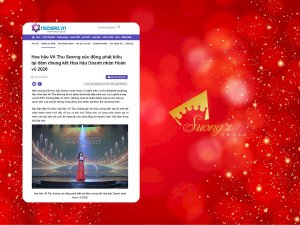 NgoiSao vn đưa tin: Hoa hậu Võ Thu Sương xúc động phát biểu tại đêm chung kết Hoa hậu Doanh nhân Hoàn vũ 2026