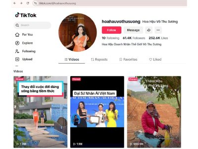 Xây kênh thương hiệu Tiktok đạt viral triệu view cùng Hoa hậu Võ Thu Sương 