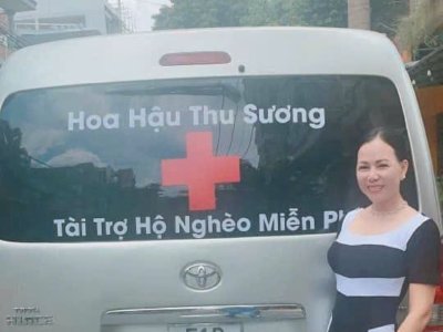 Hoa hậu Võ Thu Sương tài trợ hộ nghèo miễn phí xe cấp cứu COVID-19