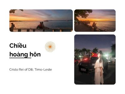 Chiều hoàng hôn tại Cristo Rei of Dili cùng hoa hậu Võ Thu Sương