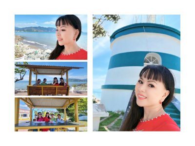 Hoa hậu Võ Thu Sương bên ngọn hải đăng Dili, Timor-Leste