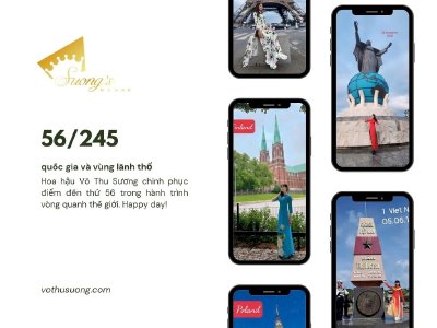 Hoa hậu Võ Thu Sương và hành trình khám phá 56/245 quốc gia và vùng lãnh thổ trên thế giới của cô gái 8x