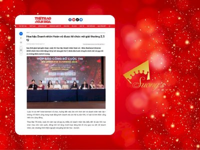 THETHAOVANHOA đưa tin: Hoa hậu Doanh nhân Hoàn vũ được tổ chức với giải thưởng 2,5 tỷ