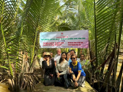 Hoa hậu Võ Thu Sương tại Chương trình 99: Khởi công cầu Phúc Lộc số 32 - ấp 5B, xã Giồng Tôm, Vĩnh Long