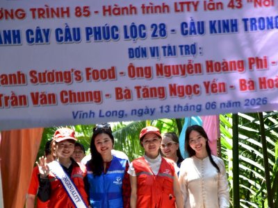 Hoa hậu Võ Thu Sương tại sự kiện Khánh thành cầu Phúc Lộc 28 - cầu Kinh Trong