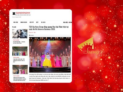 SanDien24h đưa tin: TGĐ Gia Hana Group đăng quang Hoa hậu Thân thiện tại cuộc thi Ms Universe Business 2026