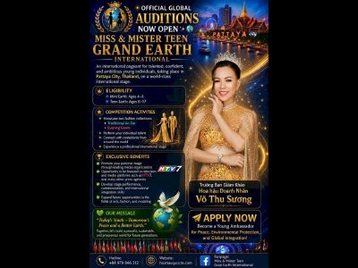 Hoa hậu Võ Thu Sương làm Trưởng Ban Giám Khảo Miss & Mister Teen Grand Earth International tại Thái Lan