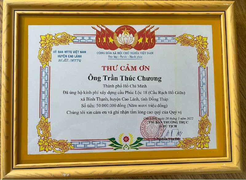 Võ Thu Sương báo cáo cây cầu Phúc Lộc 18 khởi công thành công tốt đẹp