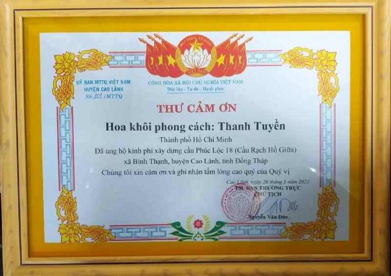 Võ Thu Sương báo cáo cây cầu Phúc Lộc 18 khởi công thành công tốt đẹp