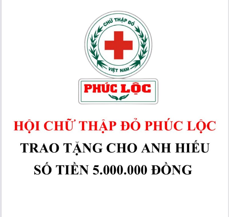 Hội chữ thập đỏ Phúc Lộc Báo cáo Học bổng cho con - Chương trình 8 -Trao Tặng Cho Anh Hiếu và các con 