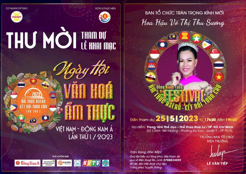 Chủ tịch làng Hoa Hậu Miss Happy Land Võ Thu Sương với ngày hội ẩm thực văn hóa Đông Nam Á Asean 