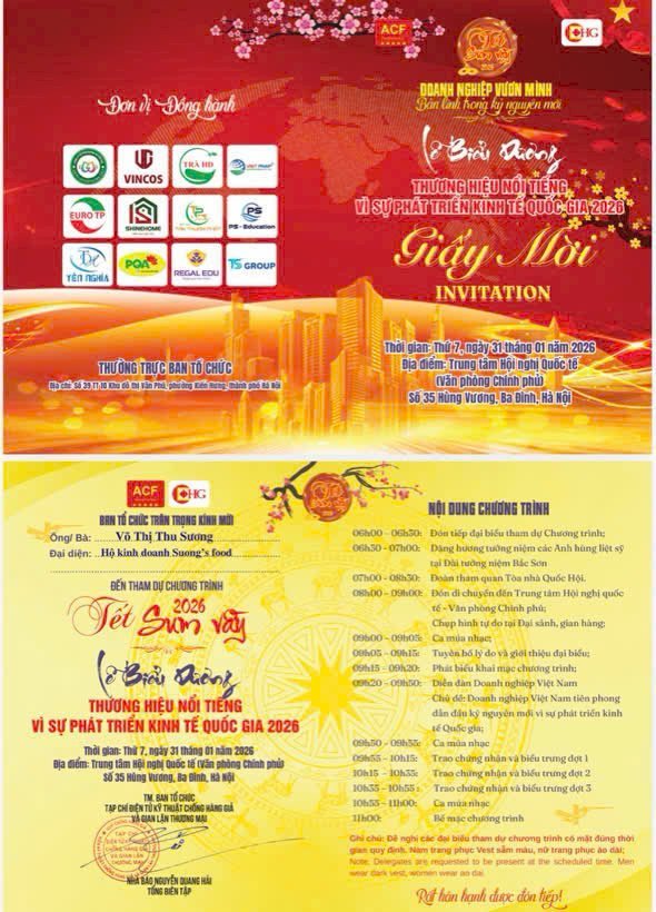 Suong’s Food - Top 10 Thương Hiệu Chay Nổi Tiếng Quốc Gia 2026 - Ảnh: 1