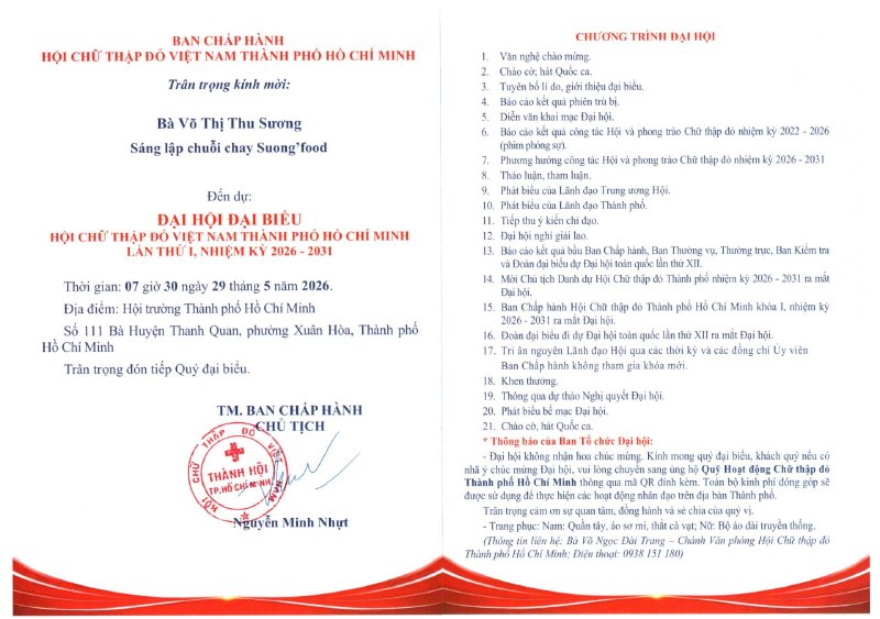 Hoa hậu Võ Thu Sương tham dự Đại hội Đại biểu Hội Chữ thập đỏ Việt Nam TP.HCM nhiệm kỳ 2026 - 2031 - Ảnh: 1